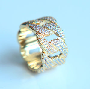 Fully Flooded Cuban Link Ring
