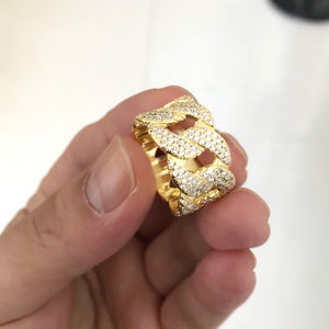 Fully Flooded Cuban Link Ring