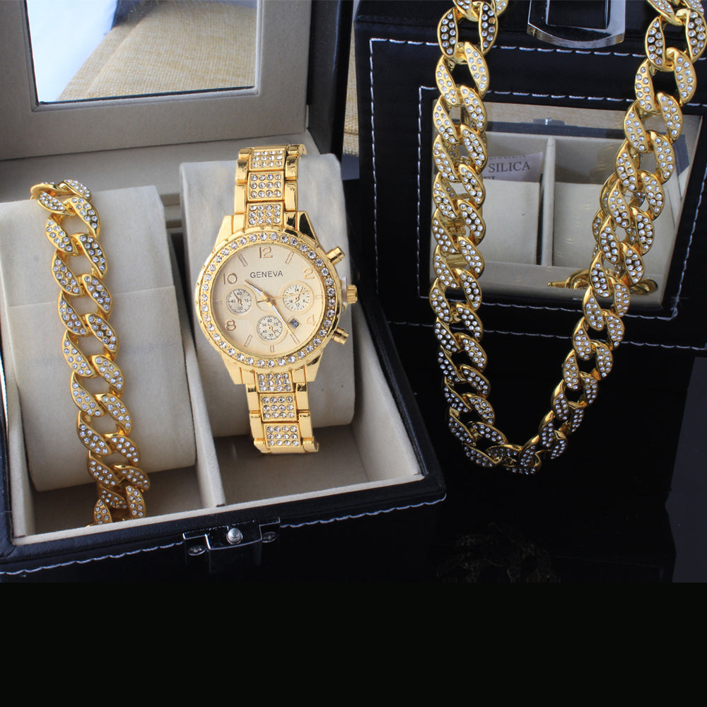 3 Piece, Watch, Chain, and Bracelet set