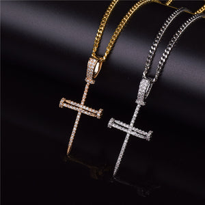 Iced Out Nail Cross Chain