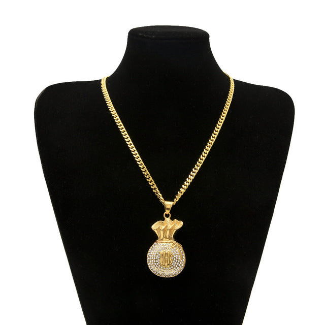 Iced Out Money Bag Chain