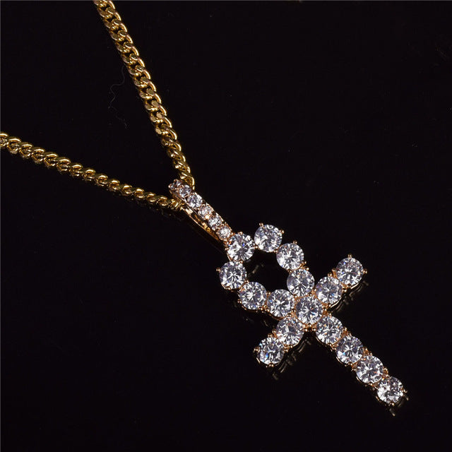 Diamond Egyptian Ankh Chain