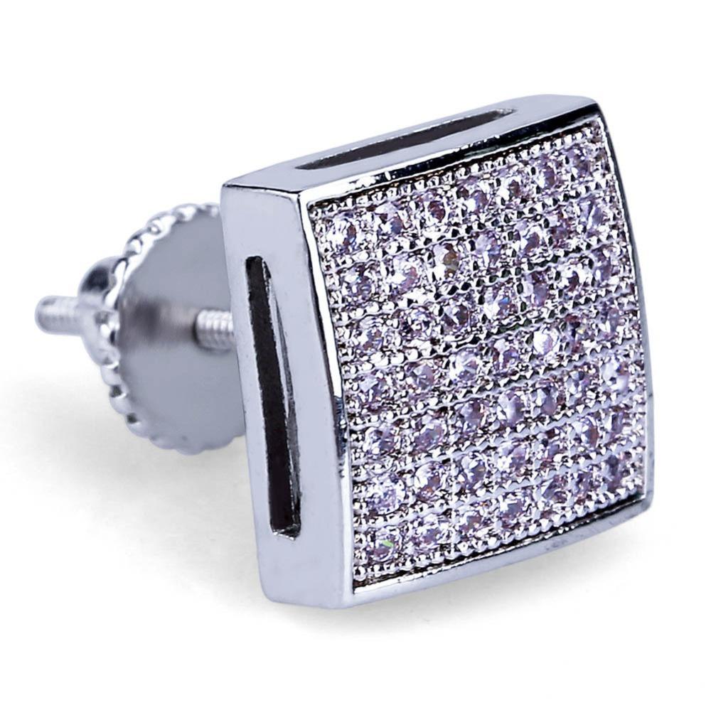 Iced Out Micro Pave Square Studs