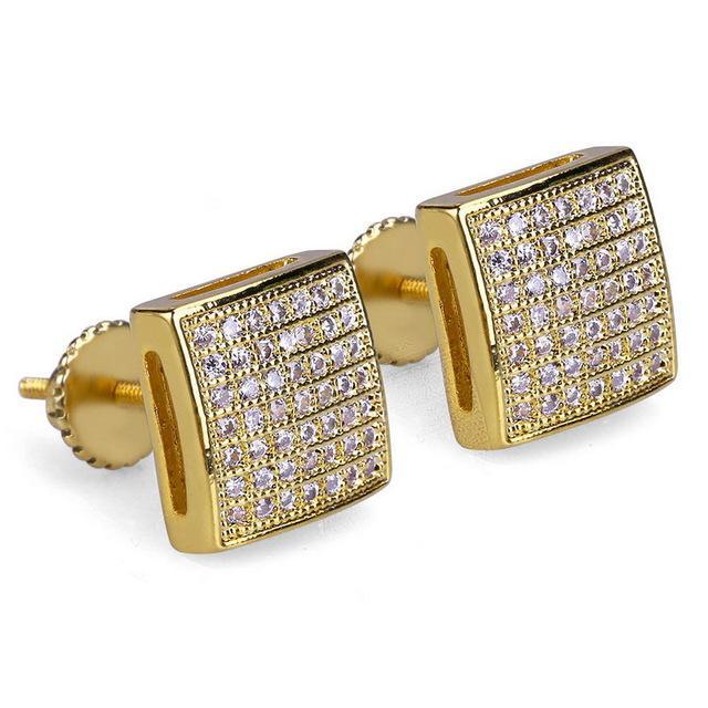 Iced Out Micro Pave Square Studs