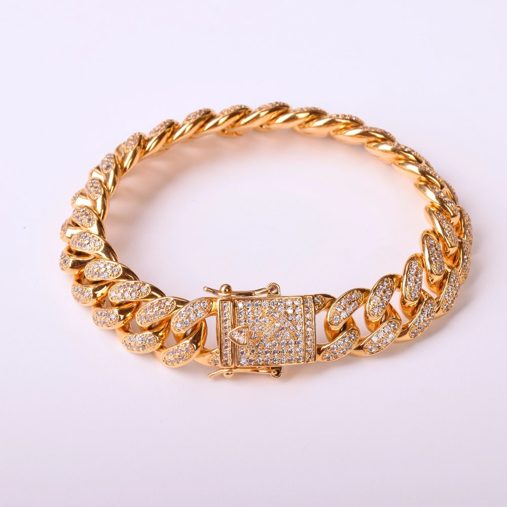 14mm Iced Out Cuban Link Bracelet