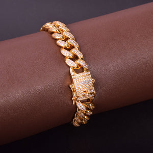 14mm Iced Out Cuban Link Bracelet