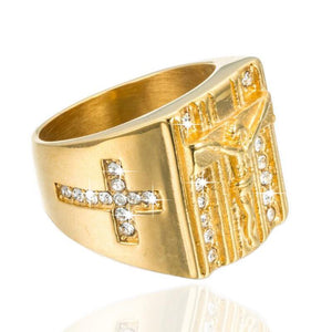 Iced out Jesus Piece Ring