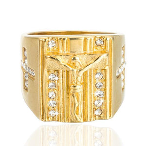 Iced out Jesus Piece Ring