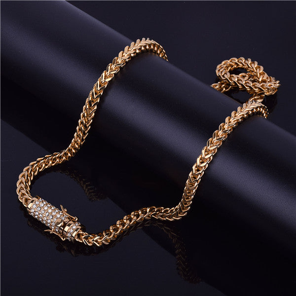 Gold 30" Franco Chain w/ Diamond Clasp