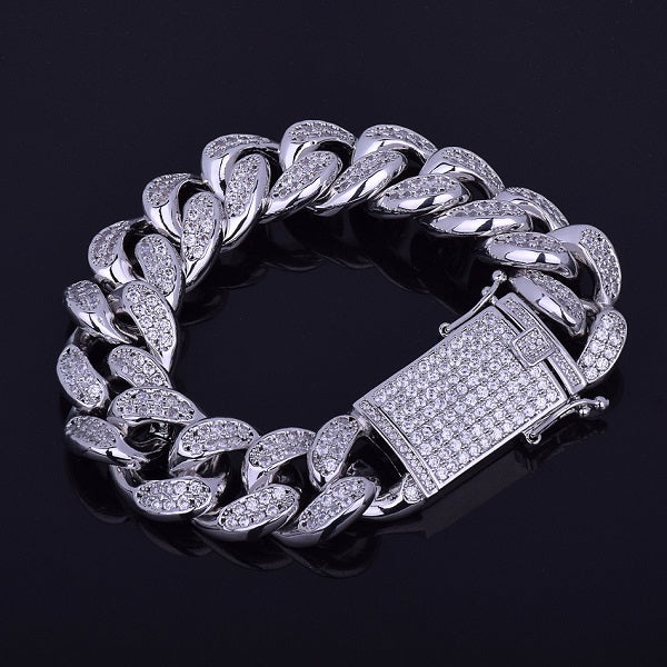 18mm Large Iced Out Miami Cuban Link Bracelet