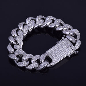 18mm Large Iced Out Miami Cuban Link Bracelet