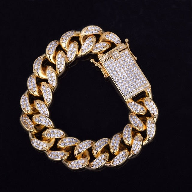 18mm Large Iced Out Miami Cuban Link Bracelet