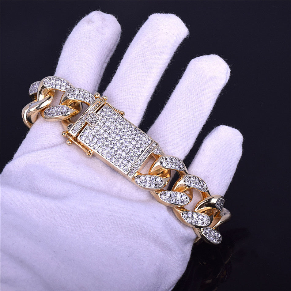 18mm Large Iced Out Miami Cuban Link Bracelet