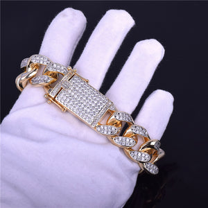 18mm Large Iced Out Miami Cuban Link Bracelet