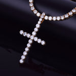 5mm Diamond Cross w/ Tennis Chain
