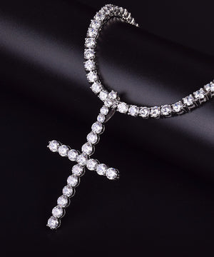 5mm Diamond Cross w/ Tennis Chain
