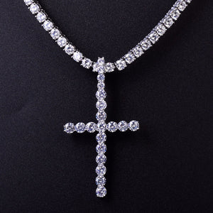 5mm Diamond Cross w/ Tennis Chain