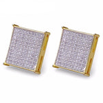Fully Iced Out Square Cut Studs