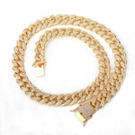 12mm Iced Out Cuban Link Chain w/ Diamond Clasp