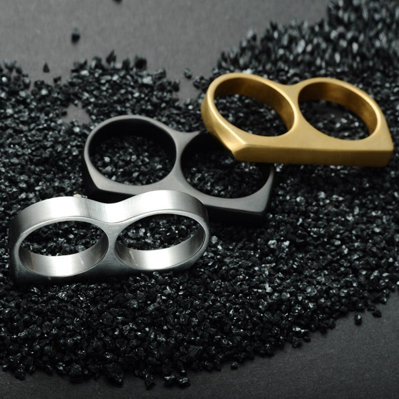 Double Brass Knuckle Ring