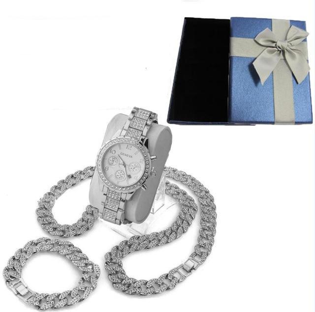 3 Piece, Watch, Chain, and Bracelet set