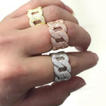 Fully Flooded Cuban Link Ring