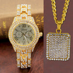 Iced out Presidential Watch set
