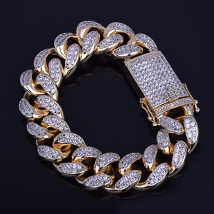 18mm Large Iced Out Miami Cuban Link Bracelet