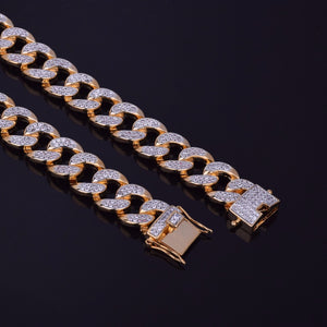 13mm Iced Out Cuban Link Chain w/ Diamond Clasp