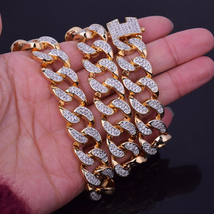 13mm Iced Out Cuban Link Chain w/ Diamond Clasp
