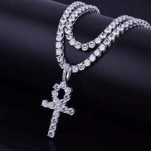 Egyptian Ankh w/ Tennis Chain