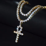 Egyptian Ankh w/ Tennis Chain