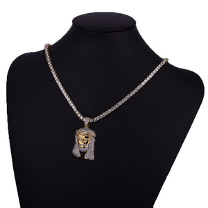 Iced Out Jesus Piece w/ 4mm Tennis Chain