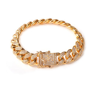 14mm Iced Out Cuban Link Bracelet
