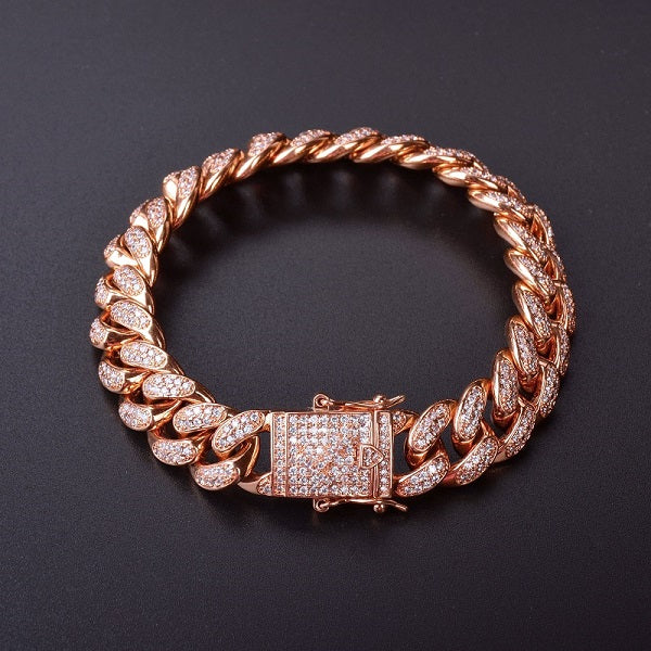 14mm Iced Out Cuban Link Bracelet