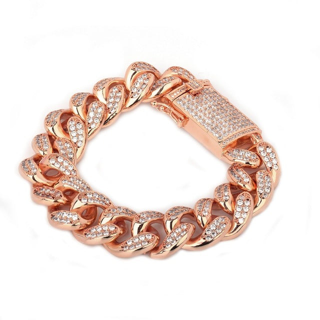 18mm Large Iced Out Miami Cuban Link Bracelet