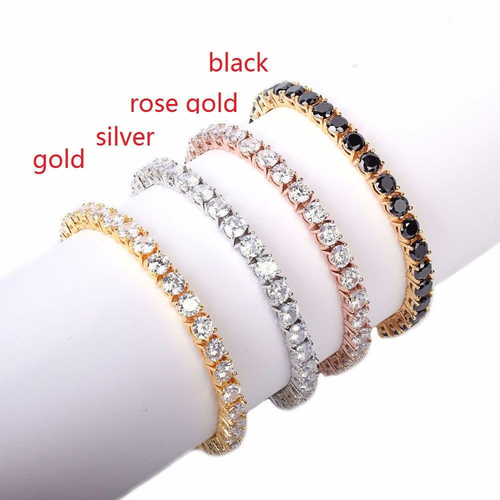 Tennis Bracelet (Gold, Silver, and Rose Gold)