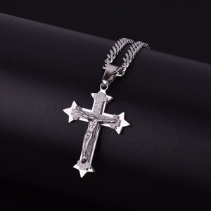 Solid Jesus Cross Chain