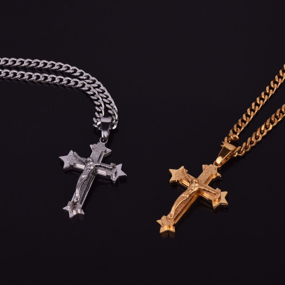 Solid Jesus Cross Chain
