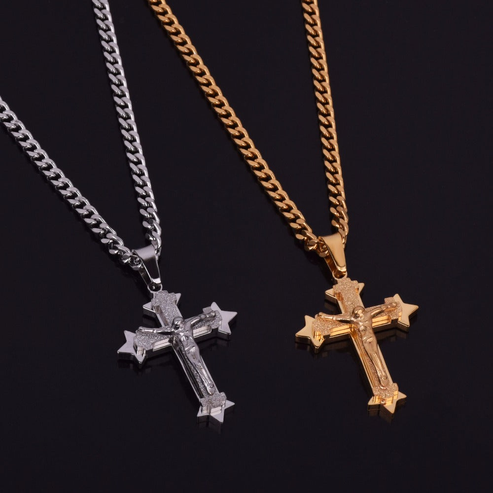 Solid Jesus Cross Chain