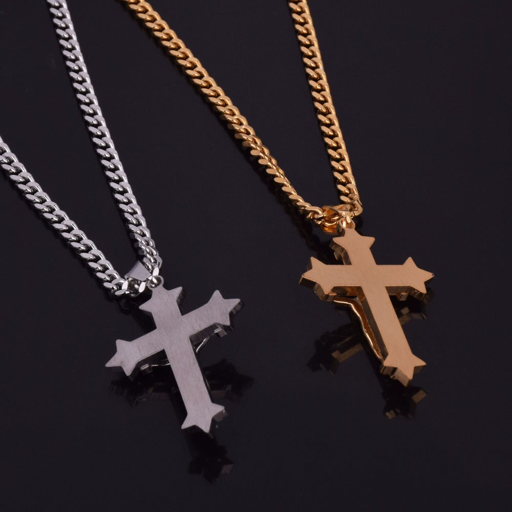 Solid Jesus Cross Chain
