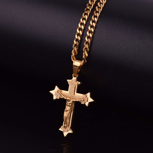 Solid Jesus Cross Chain