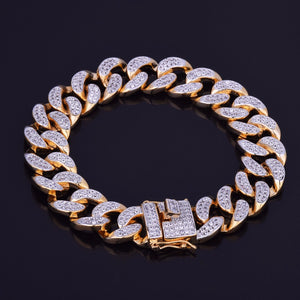 Iced Out Vermeil Cuban Link Bracelet
