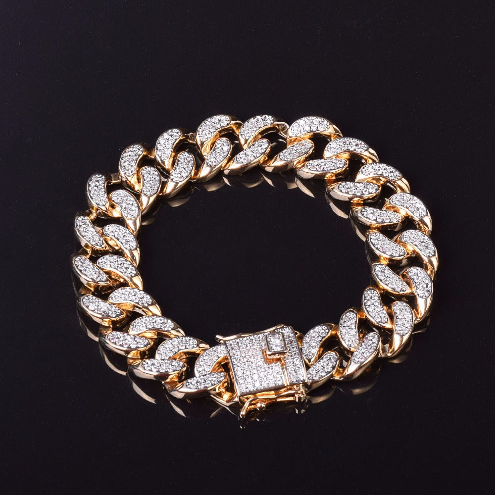 Iced Out Vermeil Cuban Link Bracelet