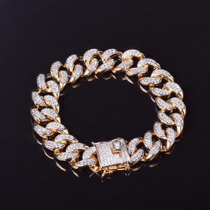 Iced Out Vermeil Cuban Link Bracelet