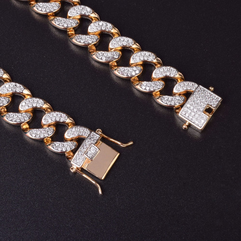 Iced Out Vermeil Cuban Link Bracelet