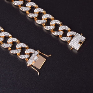 Iced Out Vermeil Cuban Link Bracelet