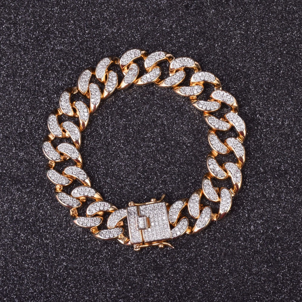 Iced Out Vermeil Cuban Link Bracelet