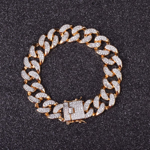Iced Out Vermeil Cuban Link Bracelet