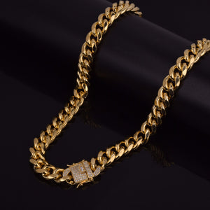Gold Cuban Link Chain w/ Diamond Clasp